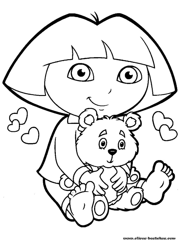 dessin a colorier dora et babouche a imprimer gratuit