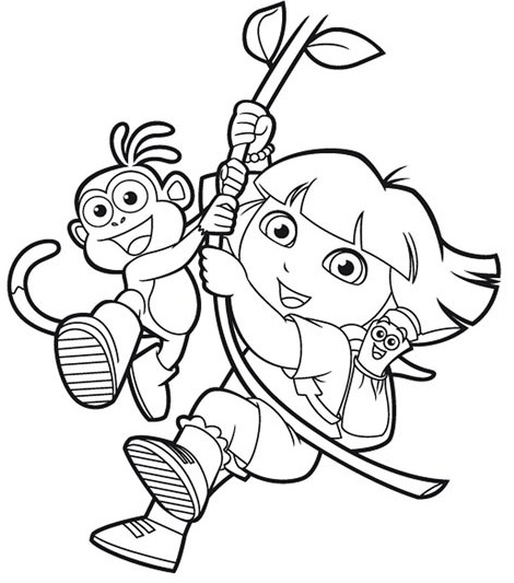 coloriage  dessiner a imprimer dora l'exploratrice gratuit