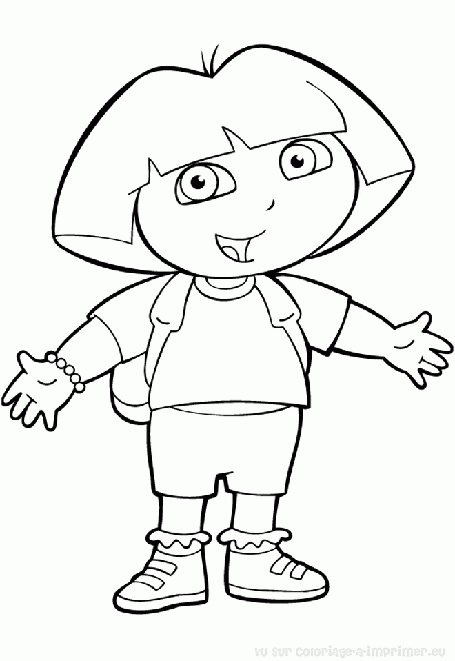 coloriage  dessiner dora a dessiner