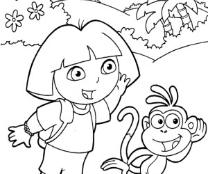 dessin dora à colorier en ligne