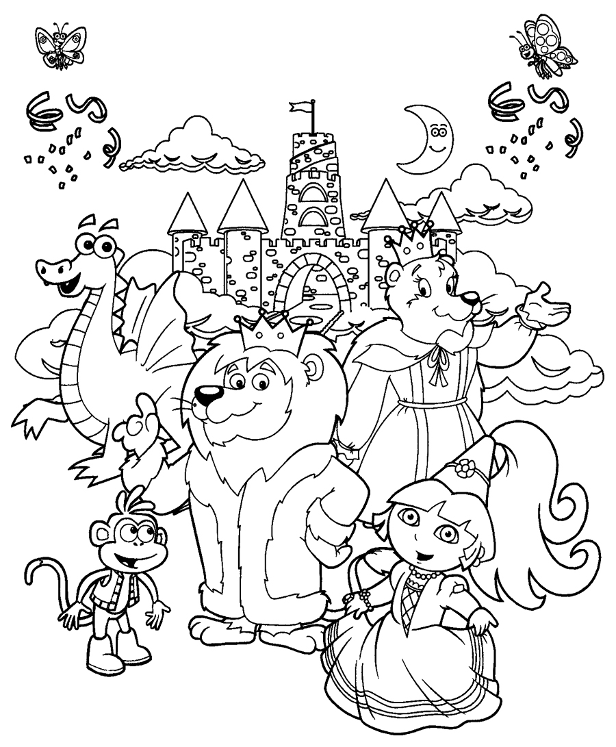 coloriage dora and friends