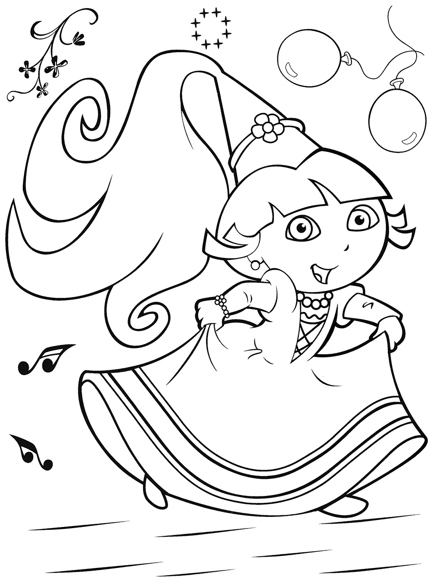 coloriage  dessiner dora a telecharger