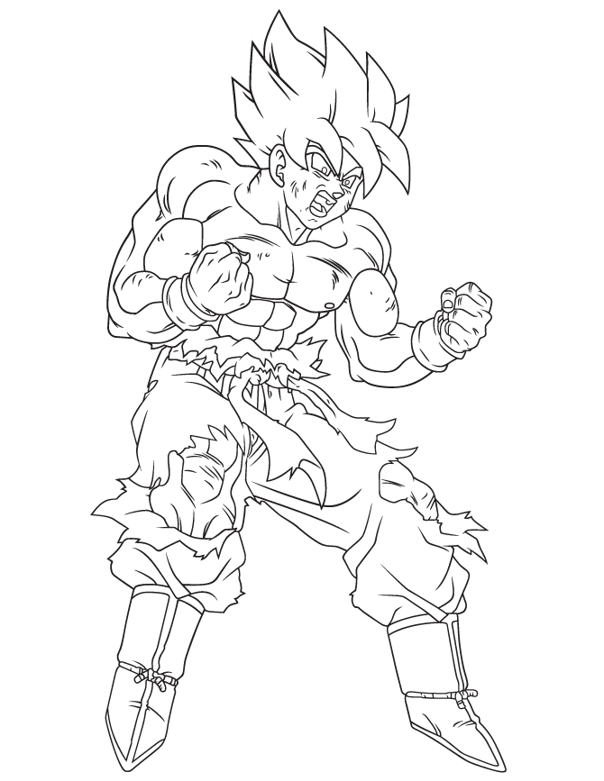 coloriage dragon ball z sangoku