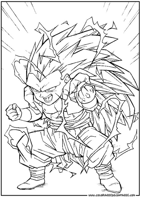 dessin a colorier dragon ball z sangoku super sayen 4