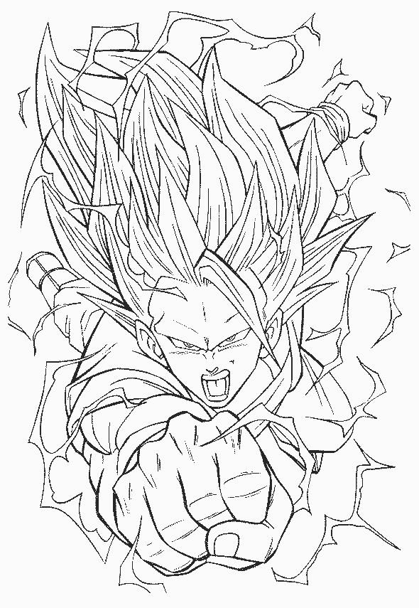 coloriage à dessiner dragon ball z sangohan