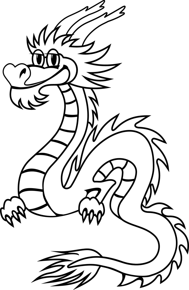 coloriage dragon chinois