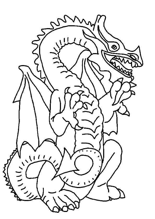 coloriage à dessiner dragon difficile