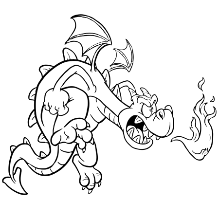 dessin à colorier de dragon