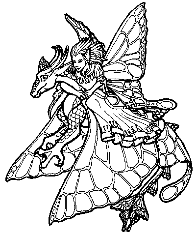 dessin à colorier dragon et princesse