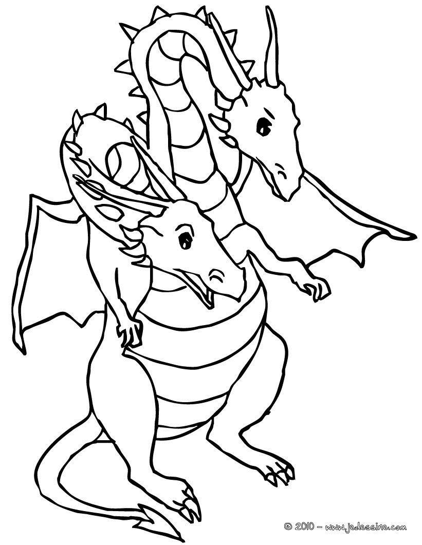 dessin à colorier dragon beurk