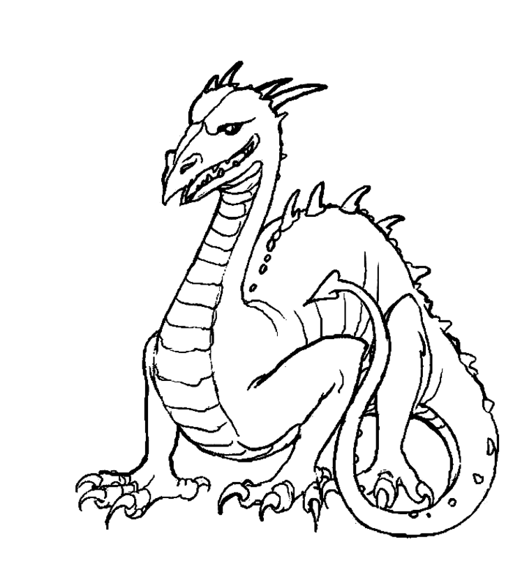 dessin à colorier dragon à imprimer