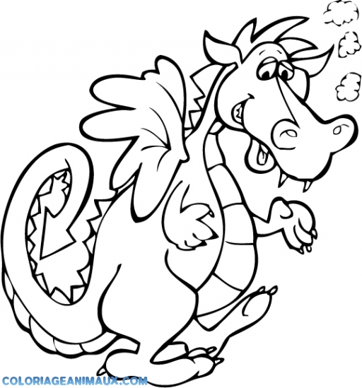 dessin à colorier dragon d'eau