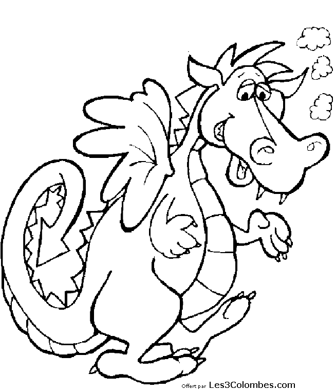 dessin � colorier dragon d'asie