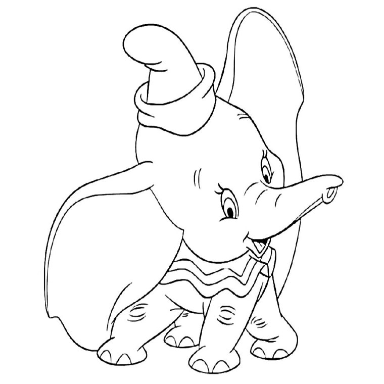 coloriage à dessiner dumbo a imprimer