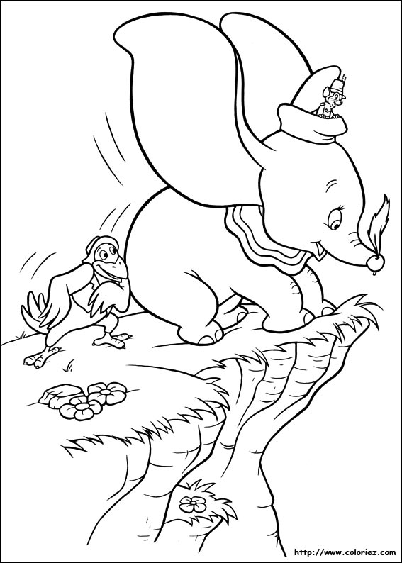 coloriage dumbo et sa maman