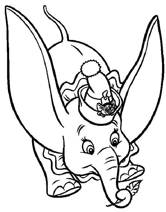 dessin à colorier dumbo gratuit