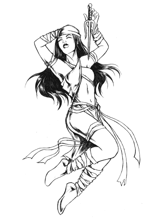 Coloriage Elektra à colorier - Dessin à imprimer coloriage elektra