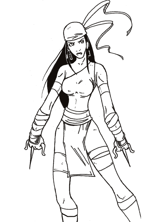 dessin à colorier elektra