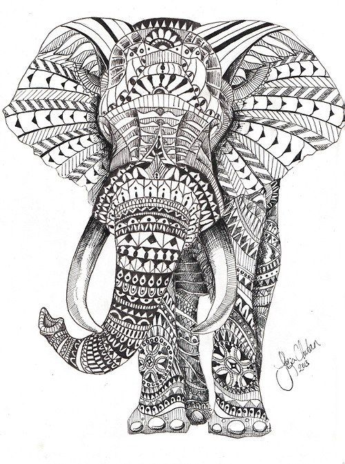 abstract elephant coloring pages for adults - photo #33