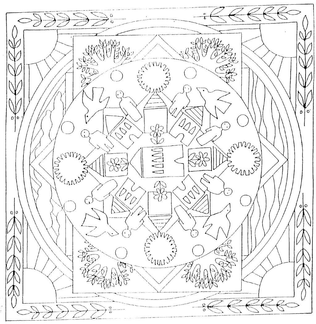 coloriage elephant mandala