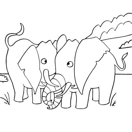 dessin elephant elmer a imprimer