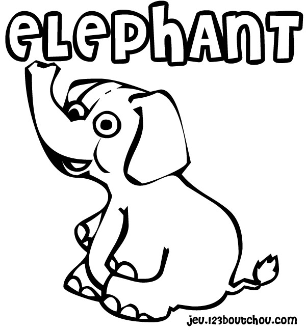 dessin à colorier elephant cirque