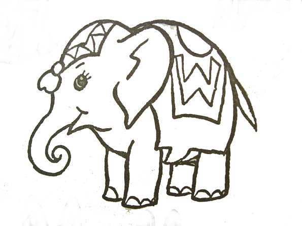 coloriage  dessiner d'elephants imprimer