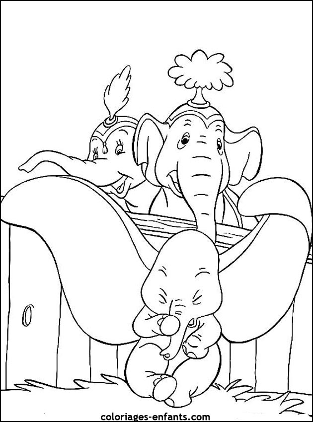 dessin à colorier un elephant