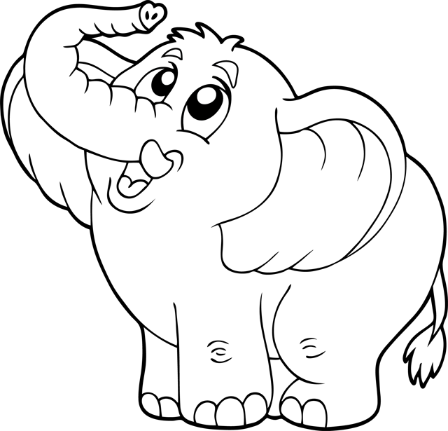 dessin elephant à imprimer gratuit