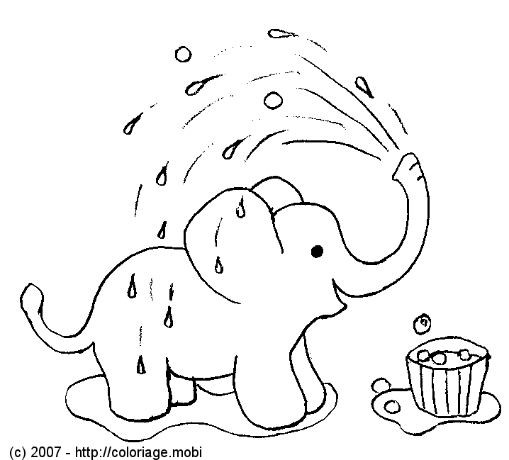 dessin à colorier éléphant a imprimer