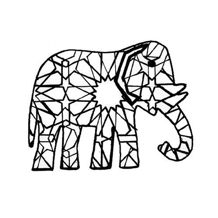 dessin d'éléphant a imprimer