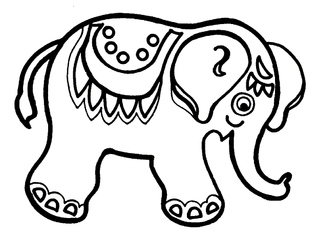 coloriage à dessiner un éléphant qui se balanÃ§ait
