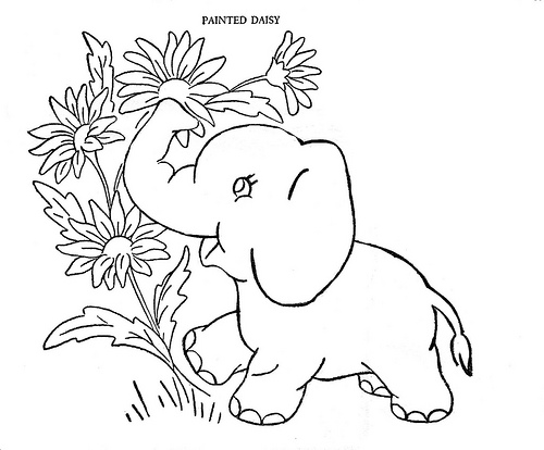 dessin bebe elephant imprimer