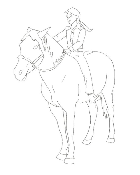 dessin equitation cheval