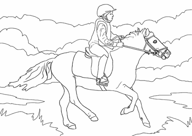 coloriage barbie equitation