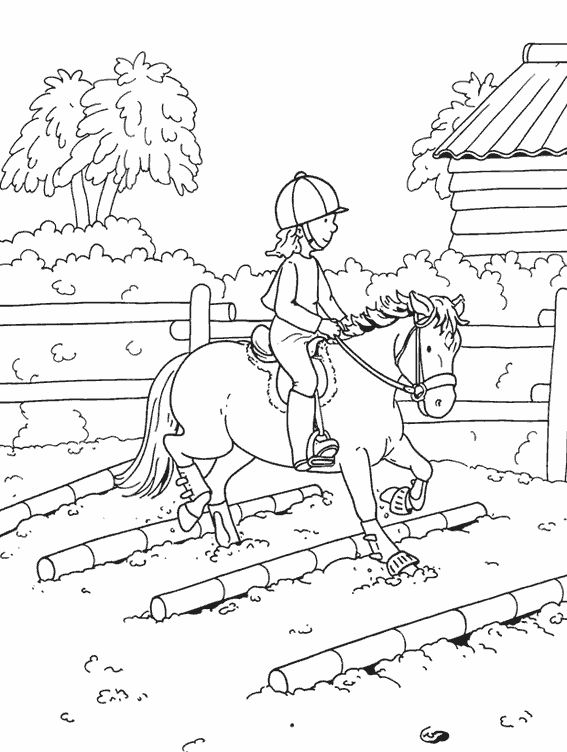 coloriage concours equitation