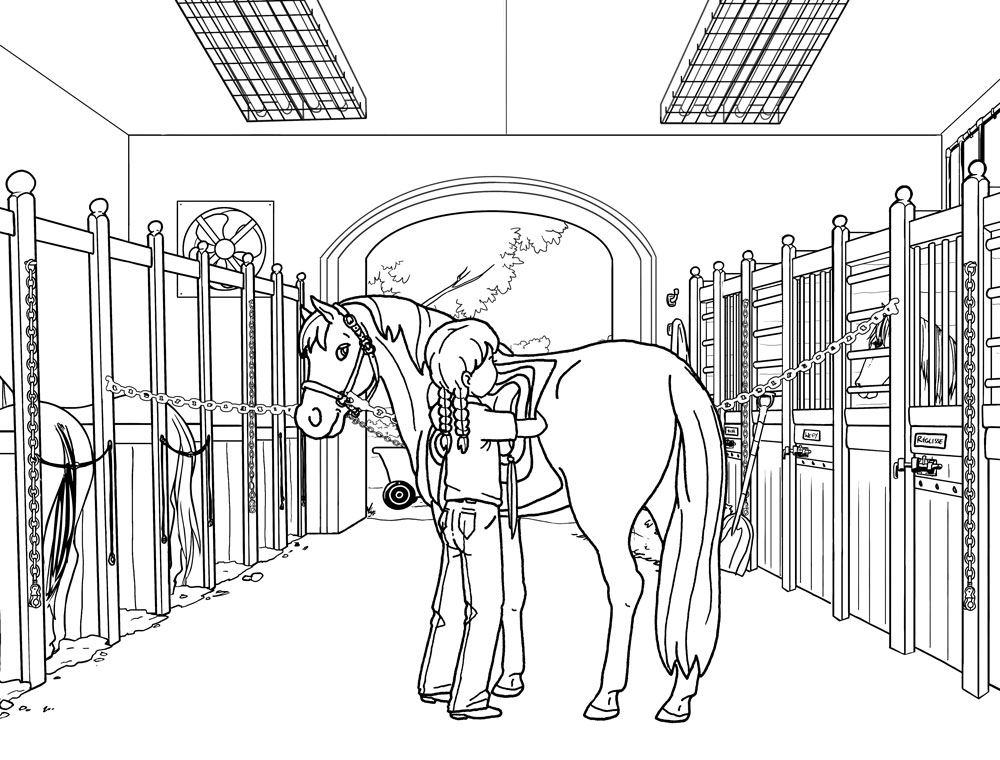Coloriage Cheval De Dressage