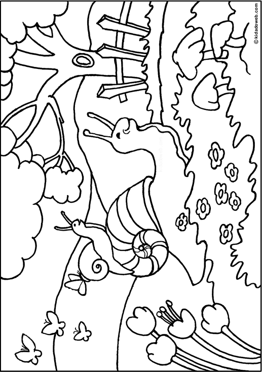coloriage à dessiner d'escargot à imprimer