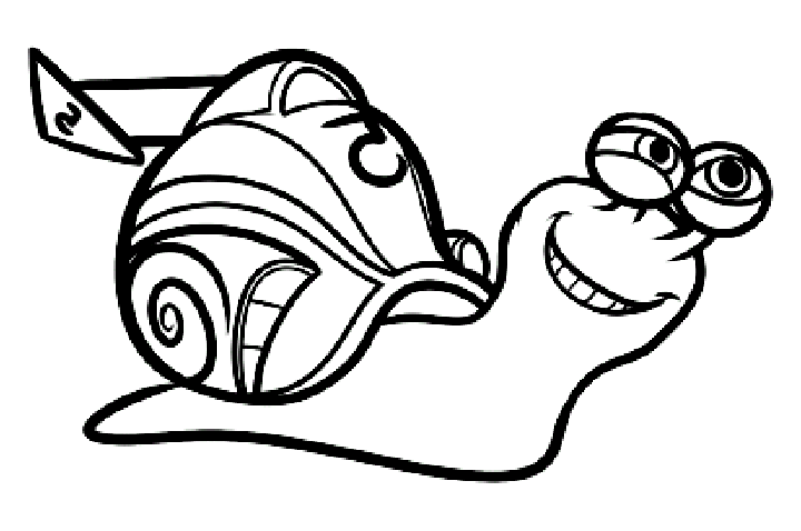 dessin à colorier hugo l'escargot smiley