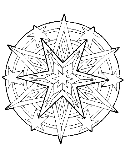 coloriage  dessiner mandala etoile a imprimer