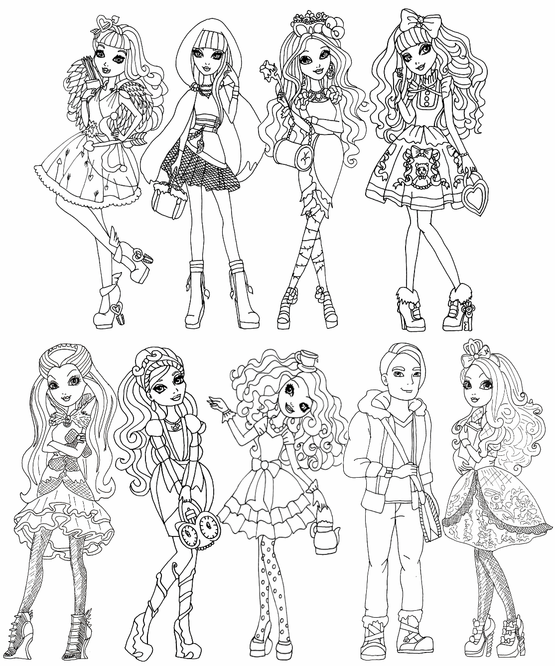 all of ever after high coloring pages - photo #25