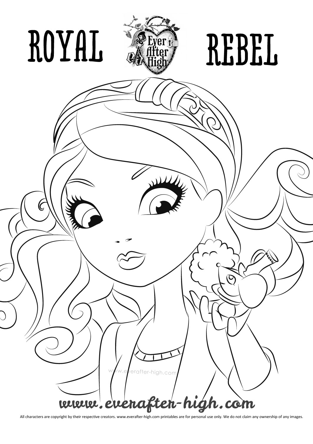 coloriage à dessiner ever after high madeline