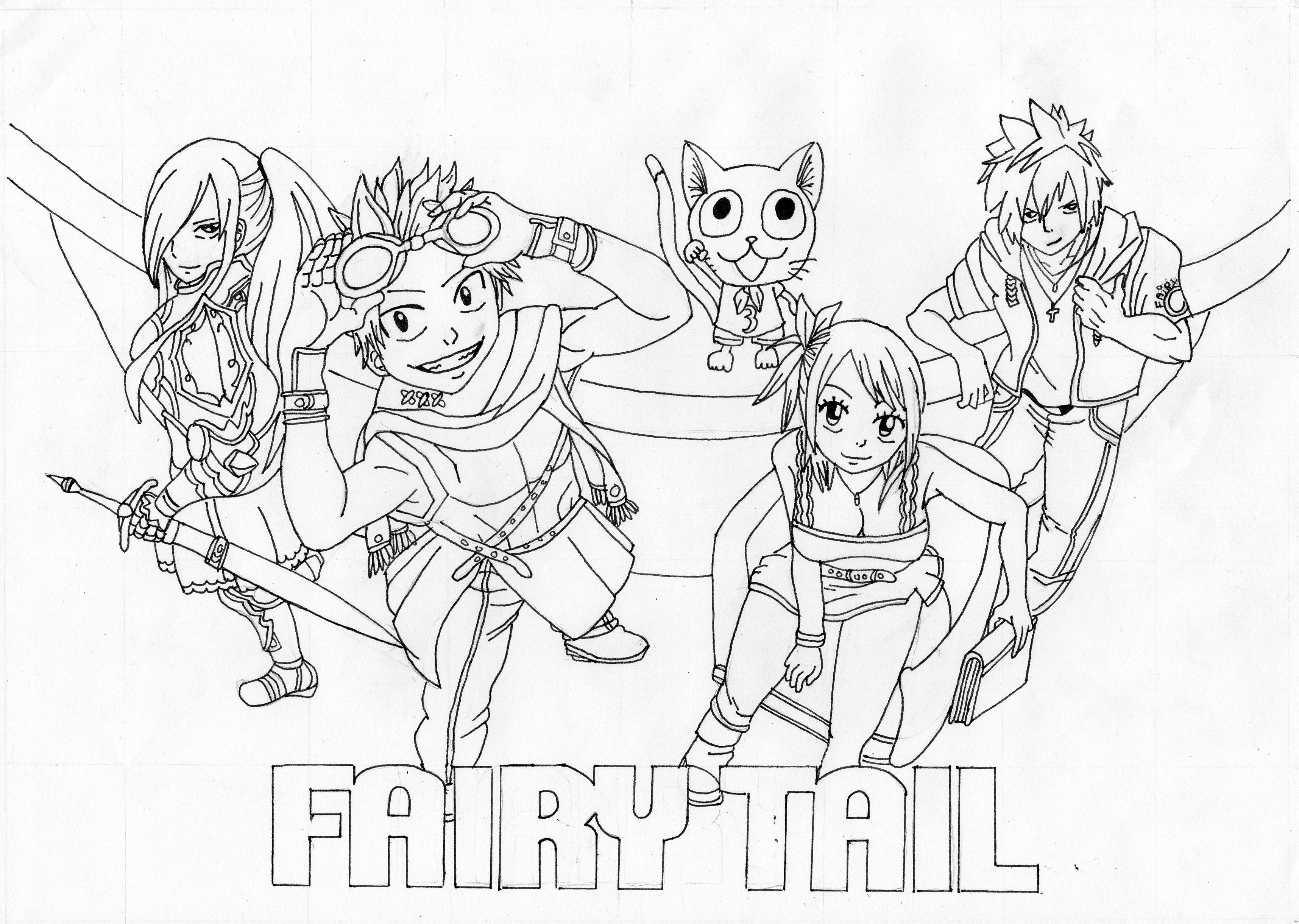 dessin a colorier a imprimer fairy tail natsu