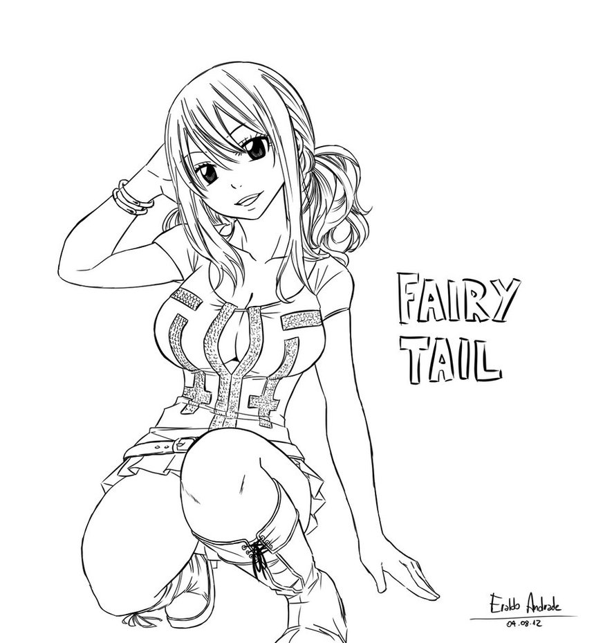 coloriage de fairy tail lucy et natsu