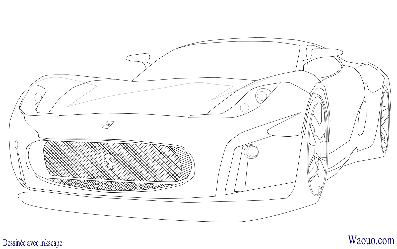 coloriage à dessiner ferrari à imprimer