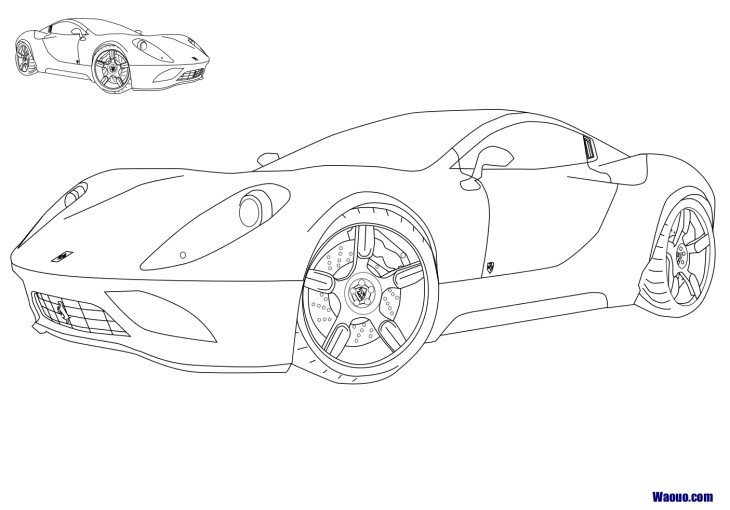 dessin à colorier ferrari 458 italia imprimer