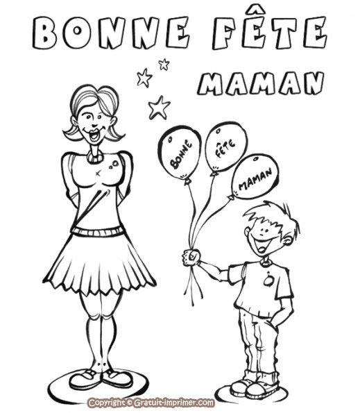 coloriage pour la fete des mere diplome