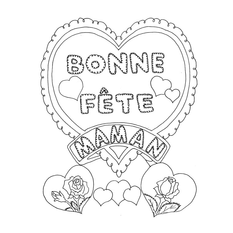 coloriage à dessiner de fete des mere a imprimer gratuit