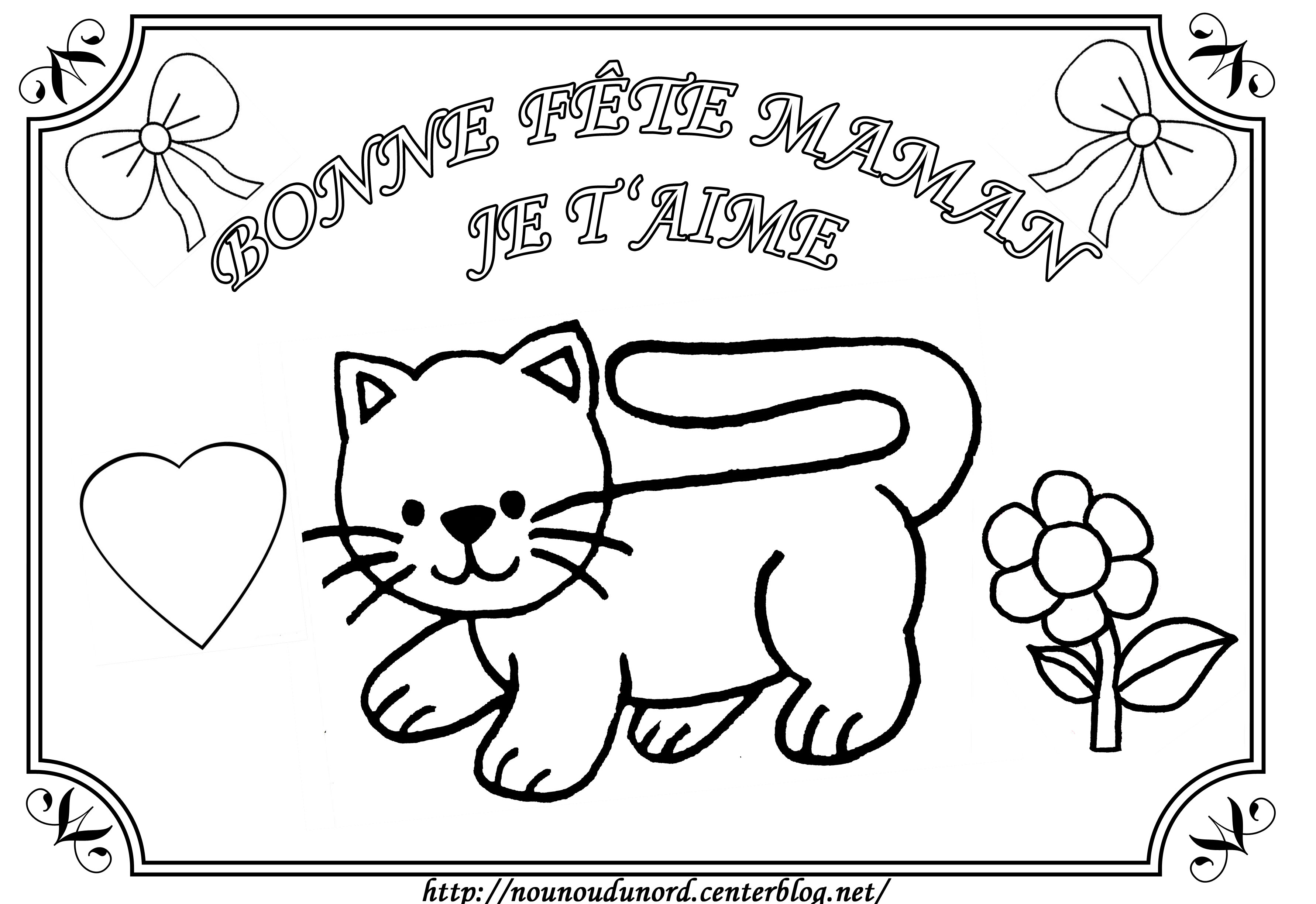 Frais Coloriage Bonne Fete Maman Chat