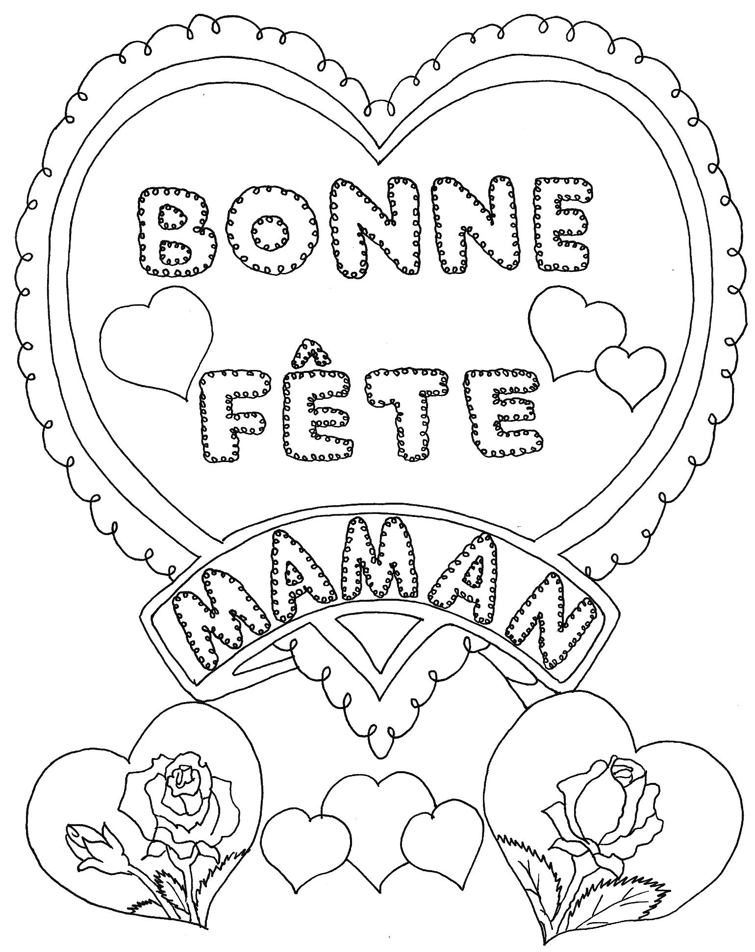 Coloriage Fete Des Meres Coeur